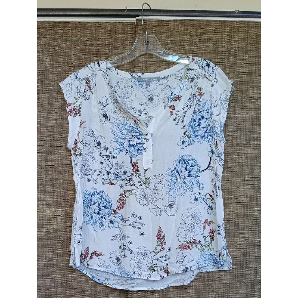 Daniel Rainn Off White Top Floral Print - Picture 1 of 4
